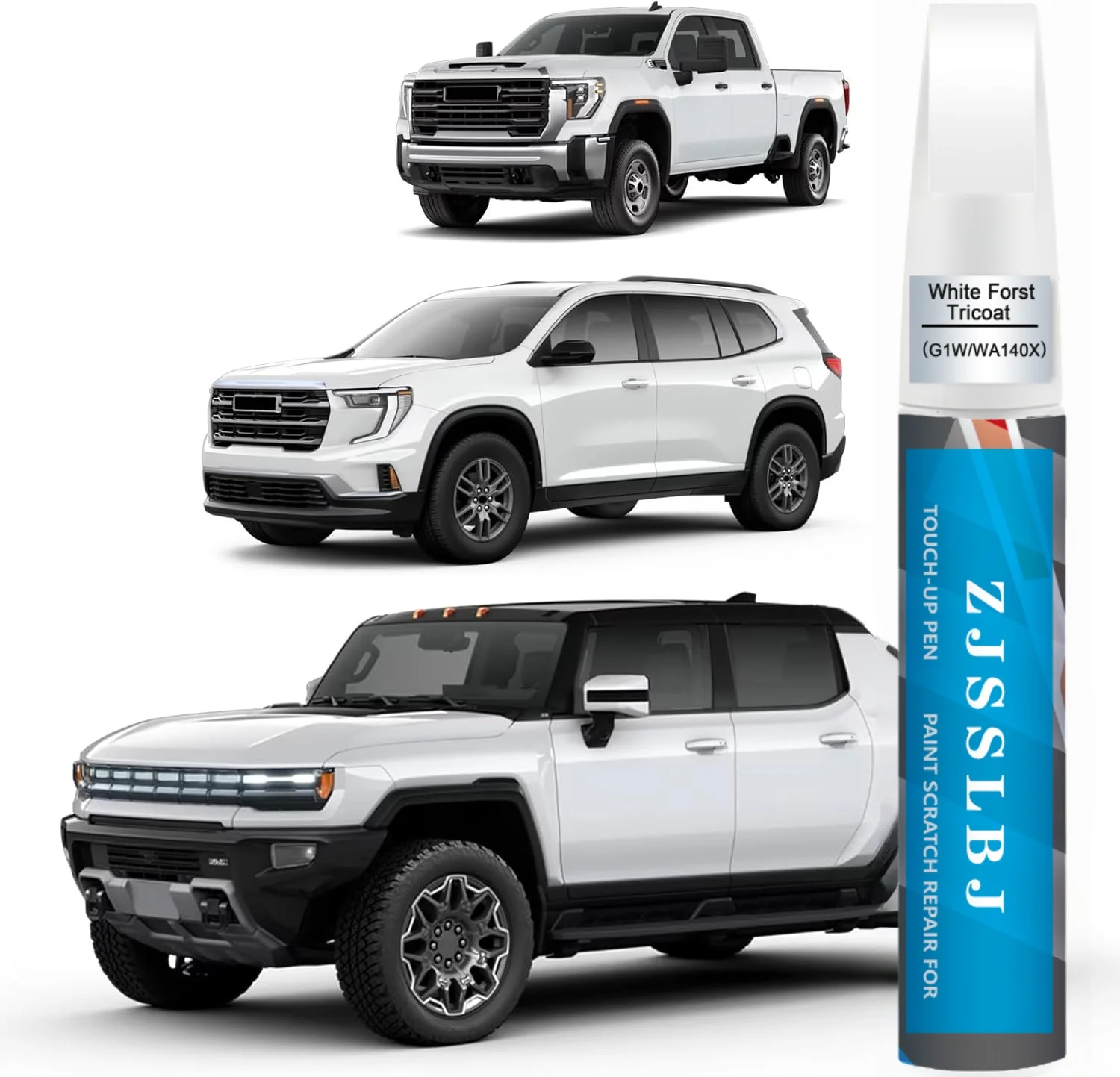 White Forst Tricoat G1W/WA140X Touch up Paint Pen for GMC Car Scratch Repair Two-In-One Premium Quality Paint Solution