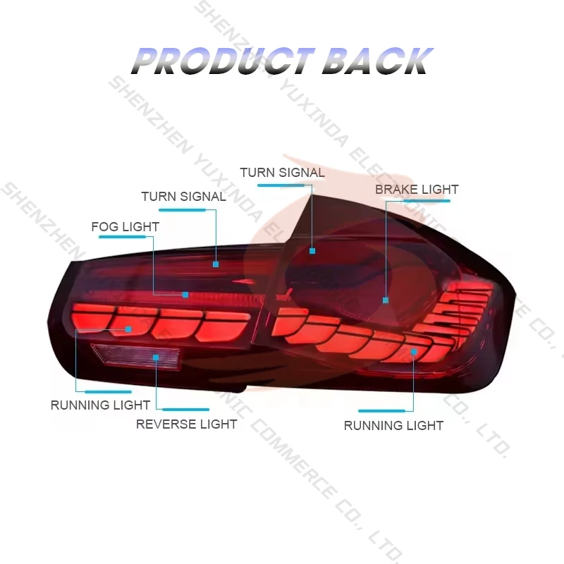 الضوء الخلفي عالي الجودة لسيارات BMW 3 Series F30 F35 2012-2018 GTS الضوء الخلفي التنين مقياس نمط الضوء الخلفي اكسسوارات السيارات 12-18