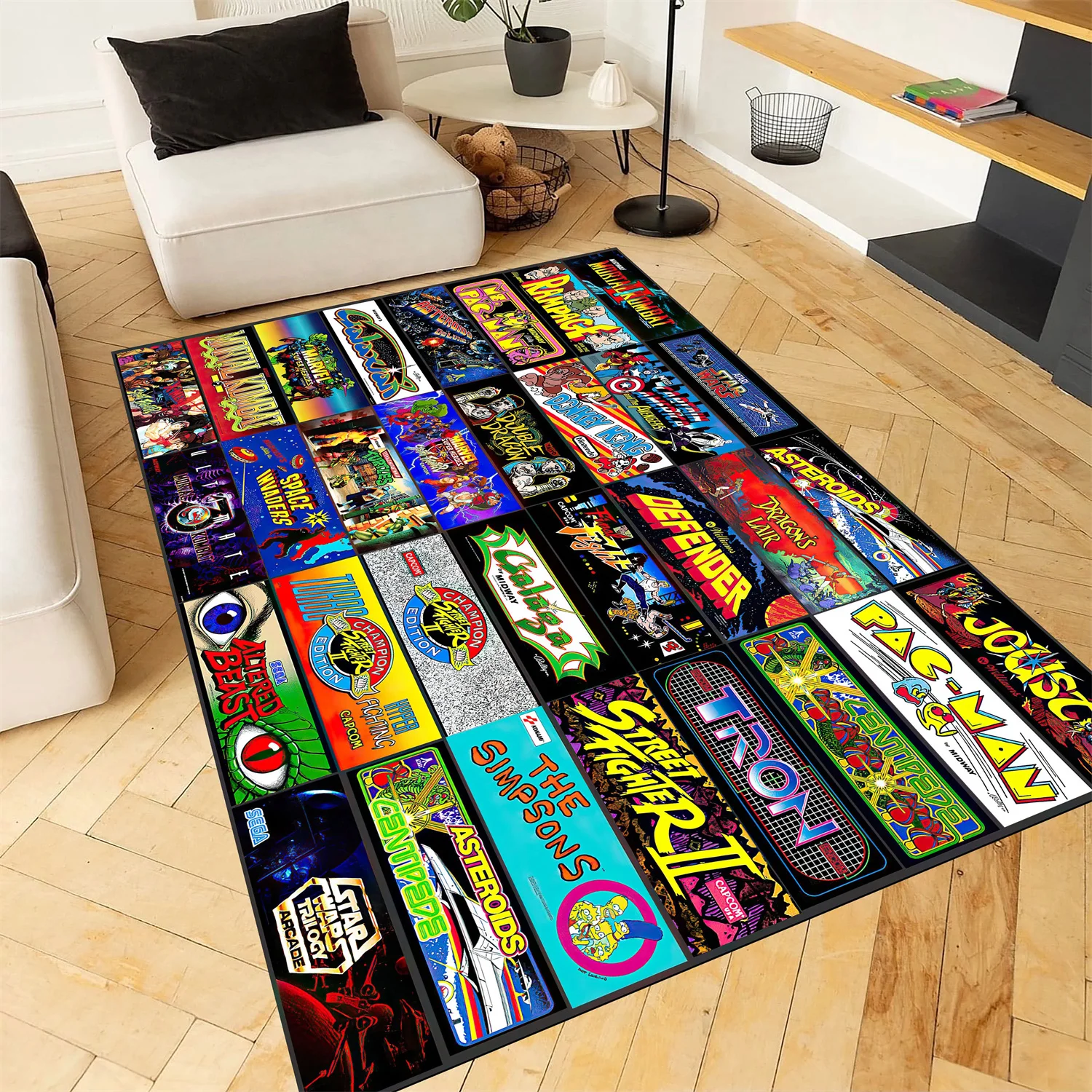 

arcade Game Rug retro Gamer bedroom carpet modern Game room decorative carpet Game Rugs for boys bedroom large area non-slip Rug