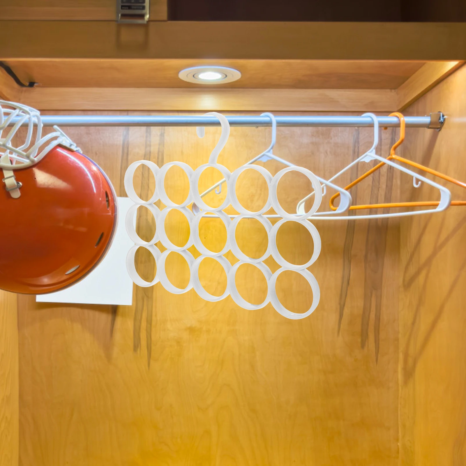 

15 Rings Scarf Tie Hanger Multifunctional Storage Rack for Closet Organizer Wardrobe Accessory Holder Simple Design