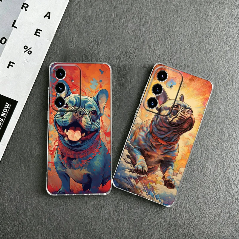 French Bulldog Dog Pug Phone Case for Samsung A57 A56 A55 A54 A17 A16 A15 A14 A37 A36 A35 A34 A27 A26 A25 A24 A07 A06 A05S A04S