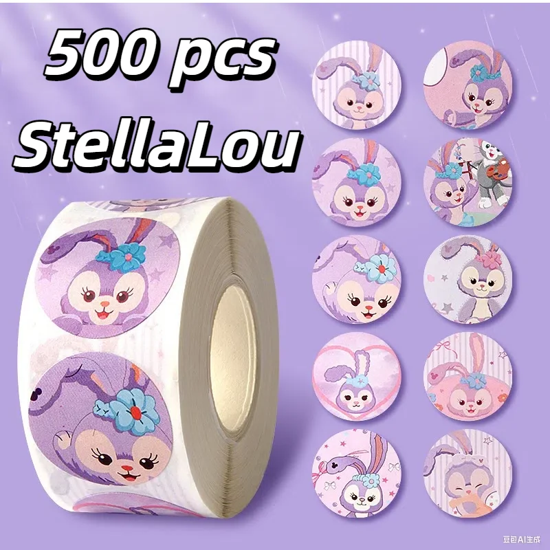 

Kawaii 500 шт. Disney StellaLou Diy наклейки аниме печать этикетка декоративные мультяшные детские вечерние конфеты наклейки рулоны наклейки игрушки