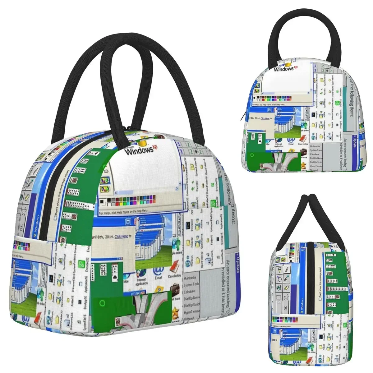 Windows XP Collage Insulated Lunch Bag for Kids School Cooler Thermal Food Box Tote Portable Lunch Boxes Container