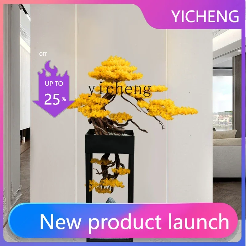 CF  large-scale simulated yellow welcome pine floor ornament hotel lobby decoration company opening gift