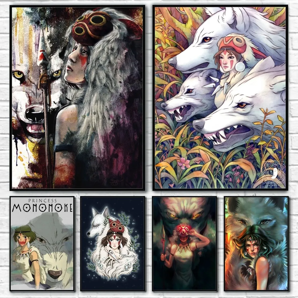 1PC Anime Girl M-Mononoke H-Hime  Poster Sticky Wall Art Pri
