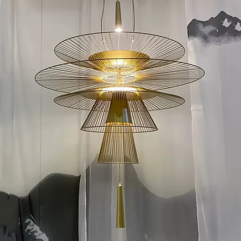 

Modern Flying Saucer Hanging Lamps For Ceiling Luxury Metal Pendant Lights Restaurant INS LED Chandelier Loft Home