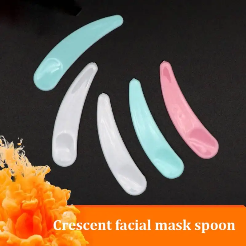 set Mini Mask Cream Spoons Face Eye Cream Stick Cosmetics Mixing Spatula Disposable Curved Scoop Makeup Beauty Tool Kits