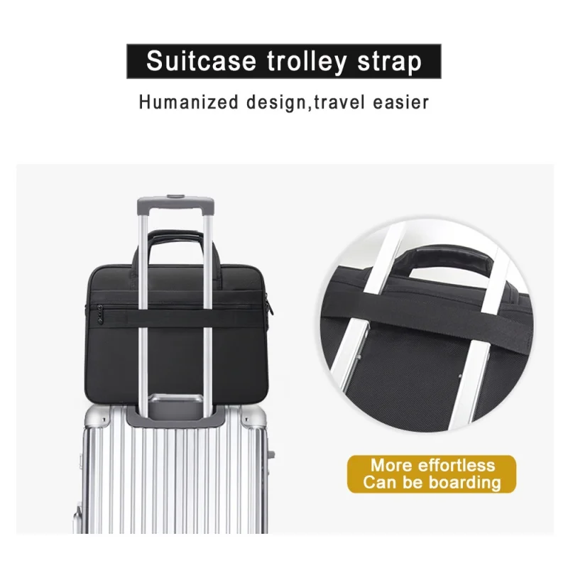 Business men\'s briefcase canvas waterproof large capacity 15.6 inch 17 inches laptop bag work business bag office messenger bag