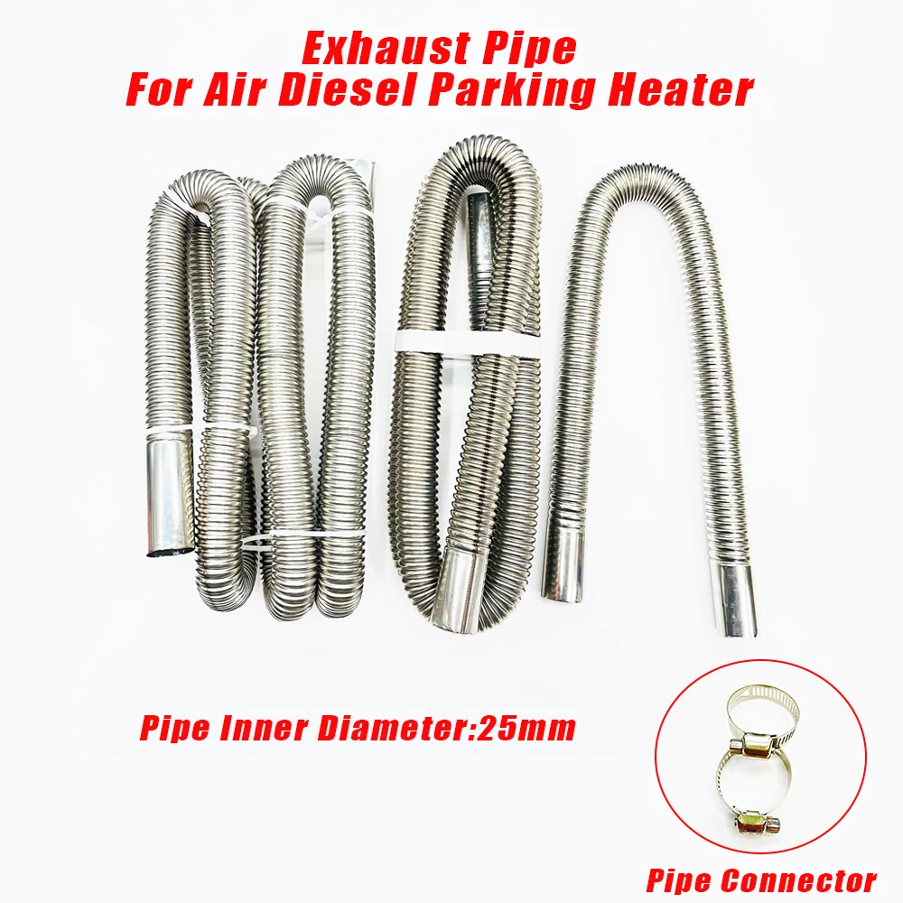 60cm 120cm 200cm 300cm Air Diesel Parking Heater Stainless Steel Exhaust Pipe Tube Gas Vent Hose Car Truck VAN