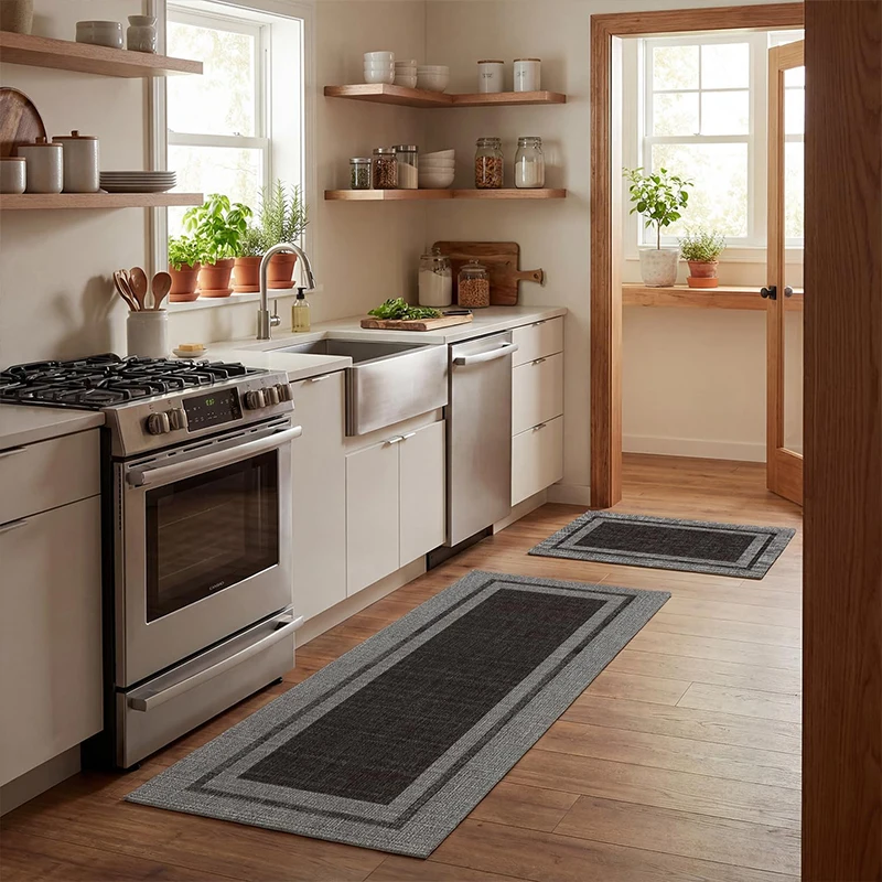 Kitchen Floor Mat Long Modern Minimalist Style Rug Soft Comfortable Loop Pile Carpet Home Decoration Rugs Alfombras De Cocina