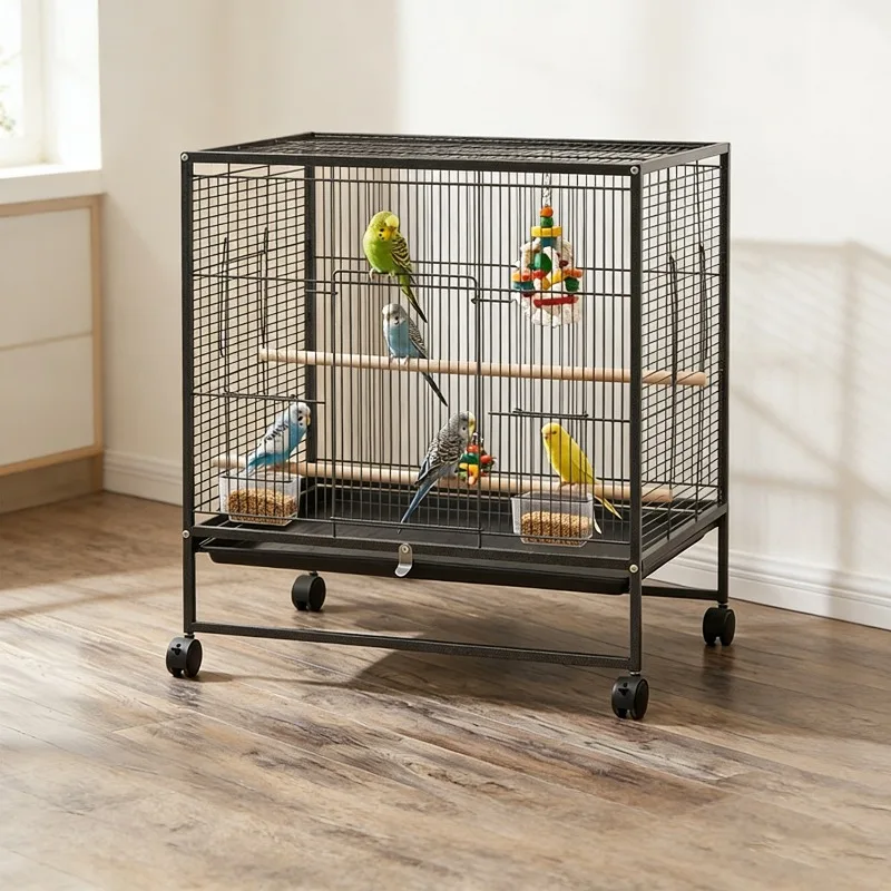 

Double-layer large tiger skin Xuanfeng cage, peony parrot luxury villa cage
