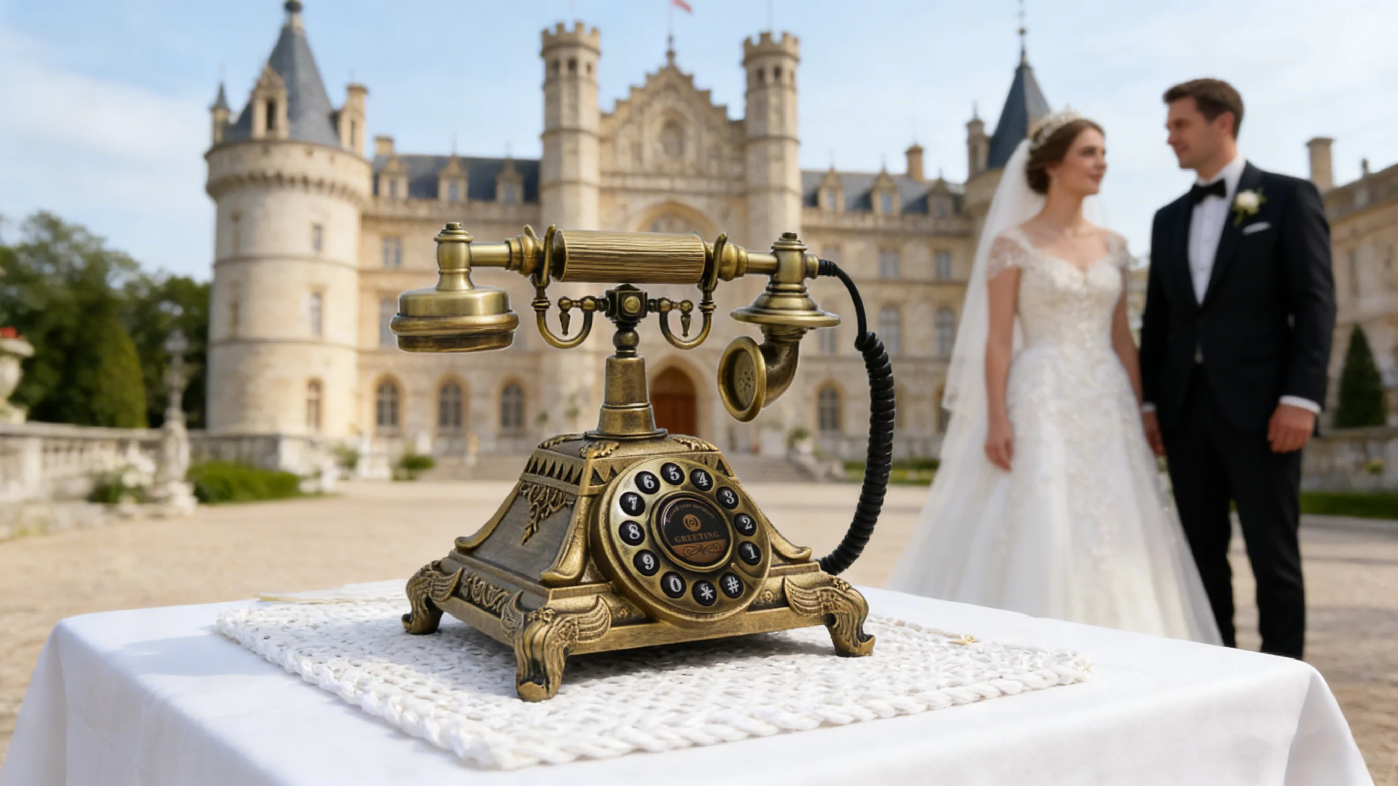 Sprach-Gästebuch-Telefon, Audiolibro-Gästebuch, Klassisches Retro-Telefon für Hochzeit, Ruhestand, Abschlussfeier, Geburtstag, Party – Detail 1