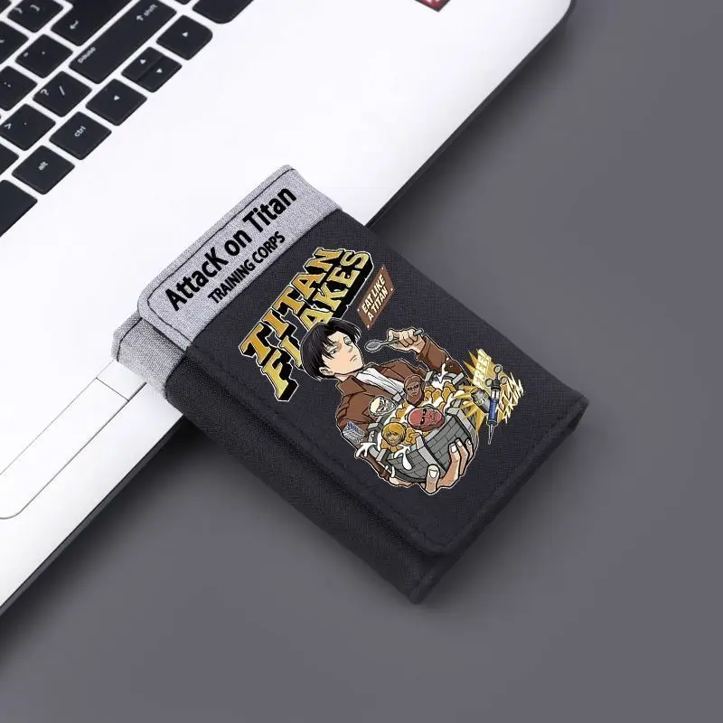 Cartera corta Attack the Giant Trend Student edición Liwell Soldier Free Wings monedero plegable tarjetero