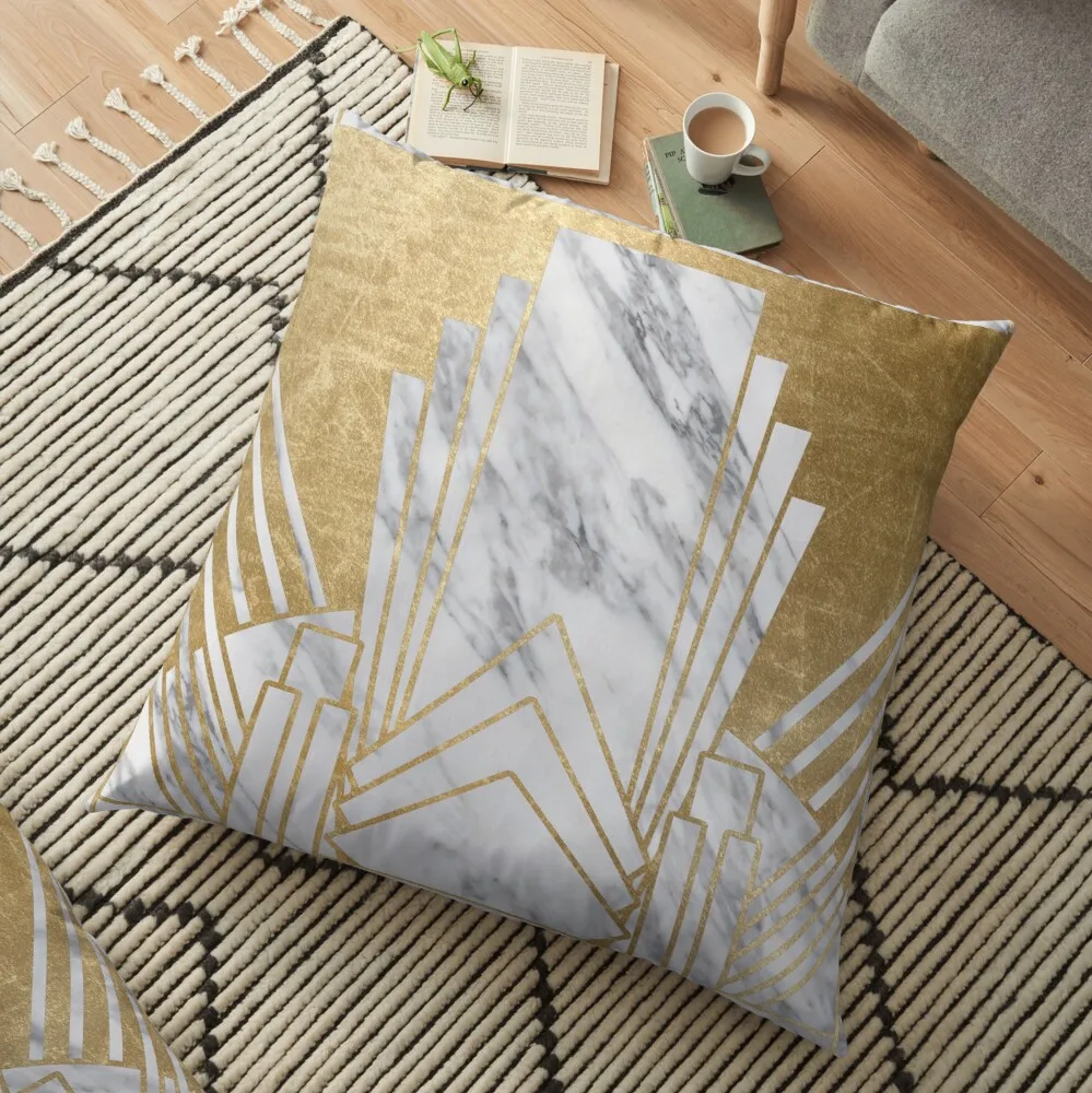 

Marble art deco design Floor Pillow Cushion Covers For Living Room