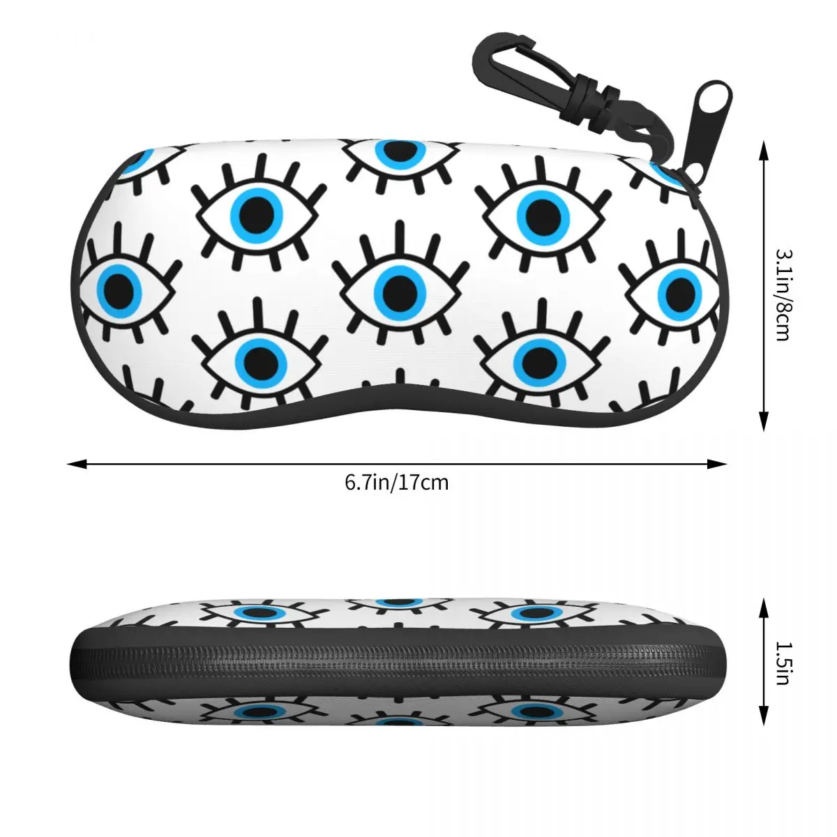 Custom Magic Eyes Charm Glasses Case Fashion Black Evil Eye Amulet Boho Pattern Shell Eyeglasses Case Sunglasses Box