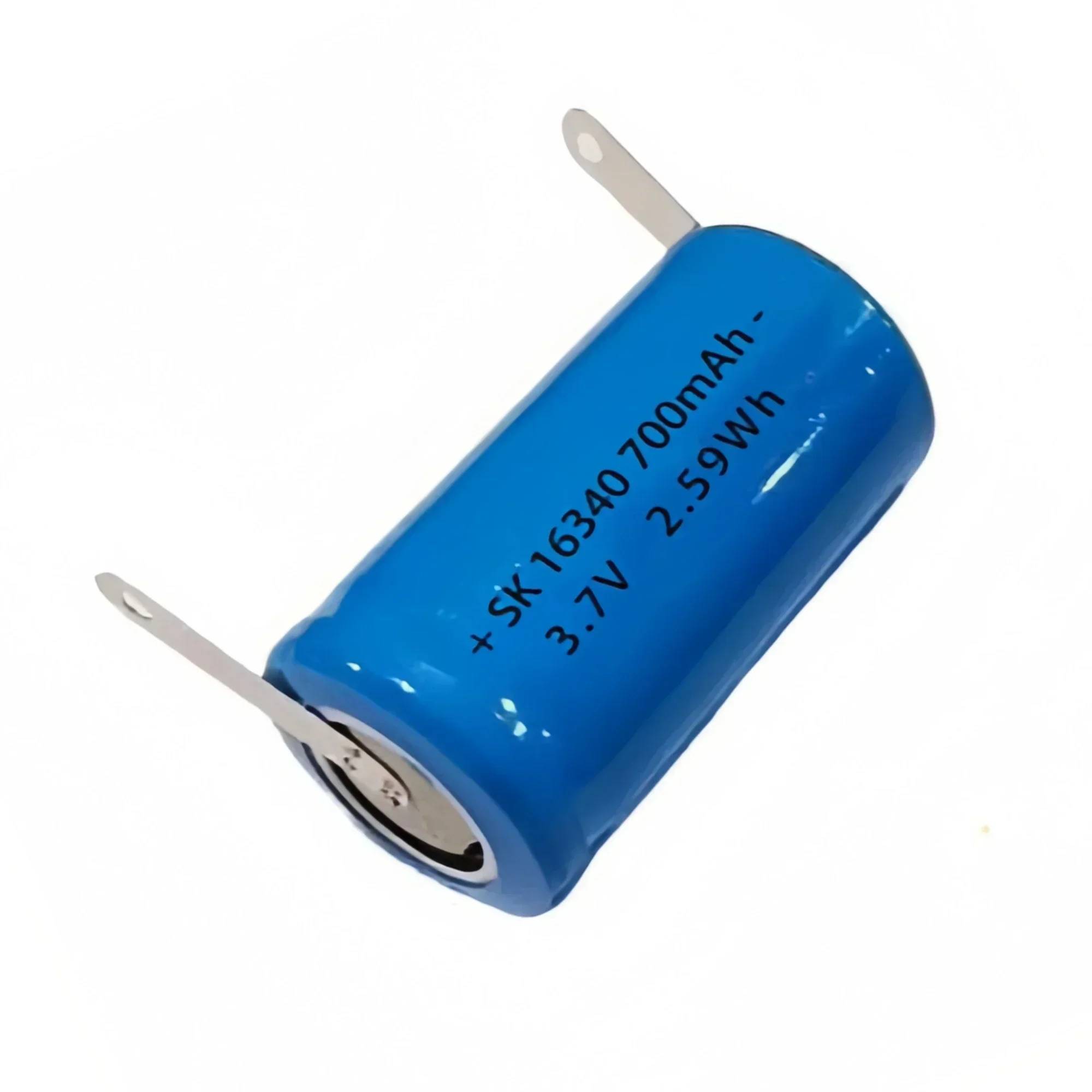 16340 แบตเตอรี่ 3.7V 700mAh CR123A แบตเตอรี่ลิเธียมแบบชาร์จไฟได้พร้อมแท็บบัดกรีสําหรับกล้อง SMOKE ALARM Doorbell Monitor Spy CAM