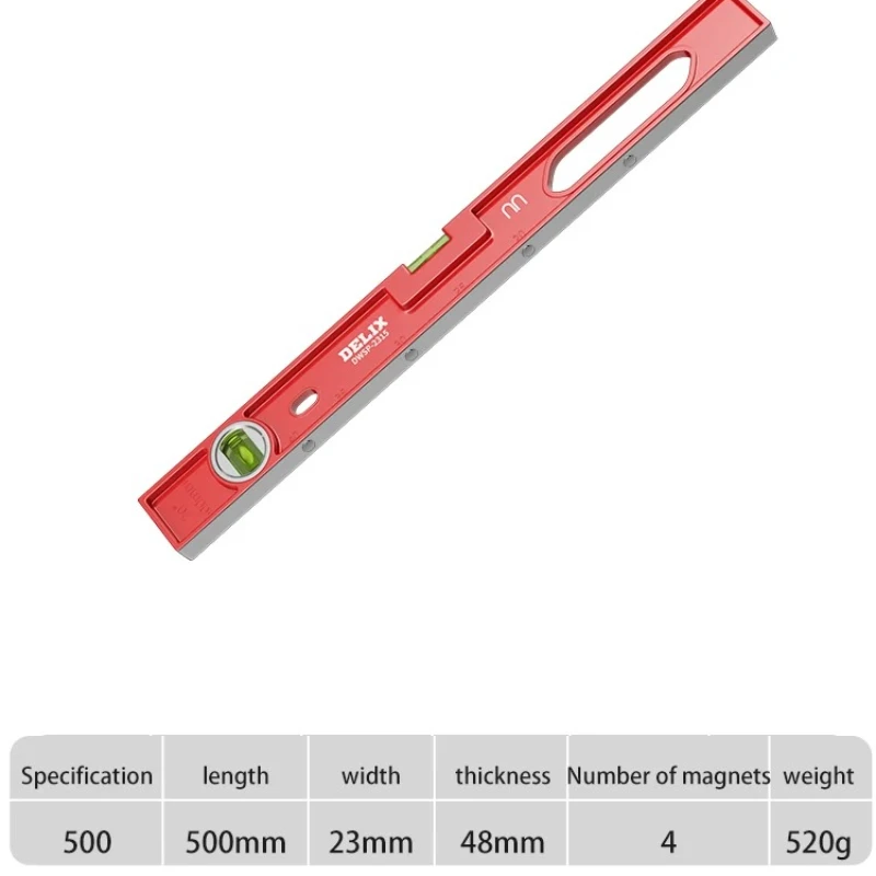 1pc Level Ruler High-precision Household Level Water Meter Tool Fan Small Strong Magnetic Ruler Solid Anti-fall Multi-function