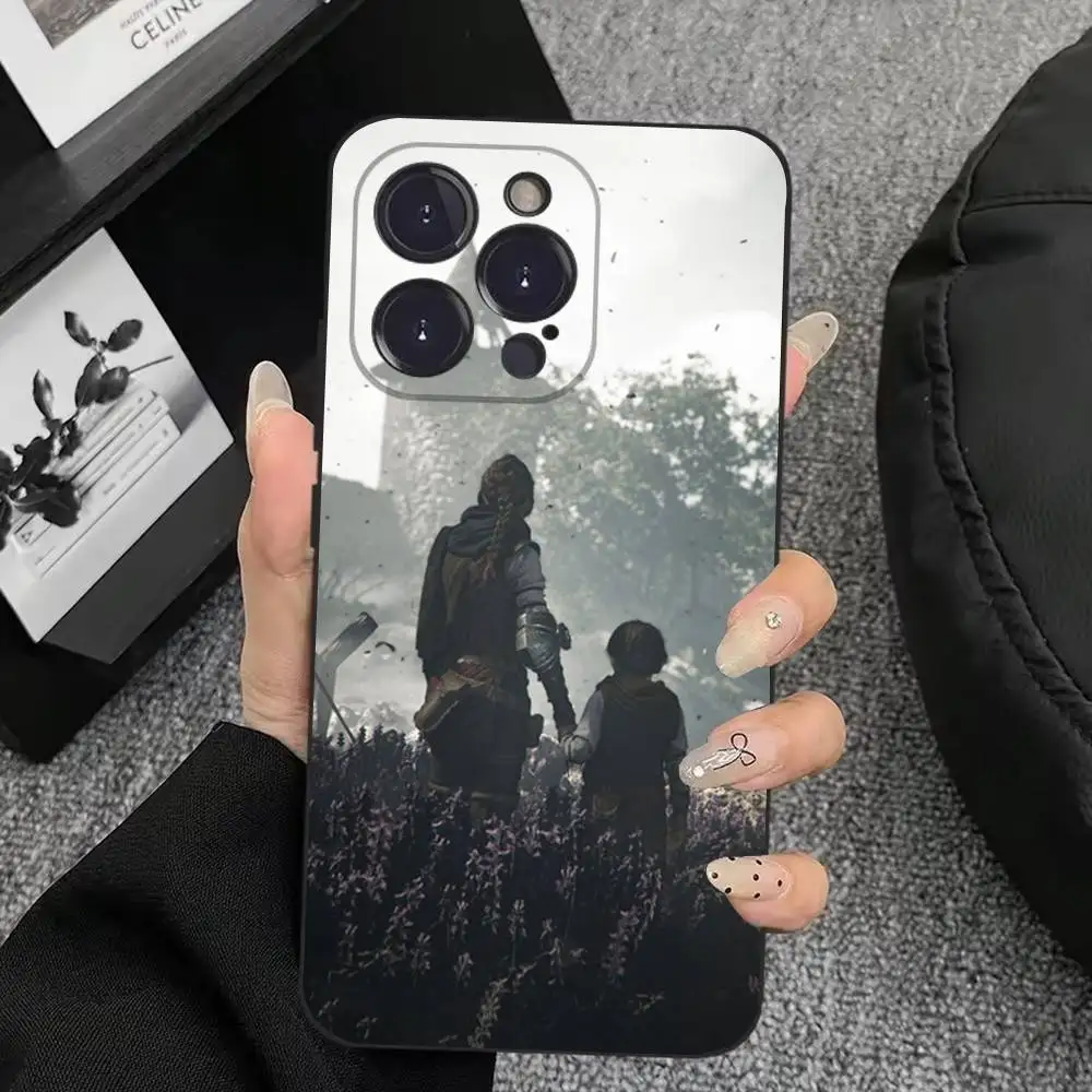 حافظة لهاتف آيفون 17,16,15,14,13,12,11,Plus,Pro Max,XS,X,XR,SE,Mini,8,7,غطاء أسود من السيليكون الناعم #3