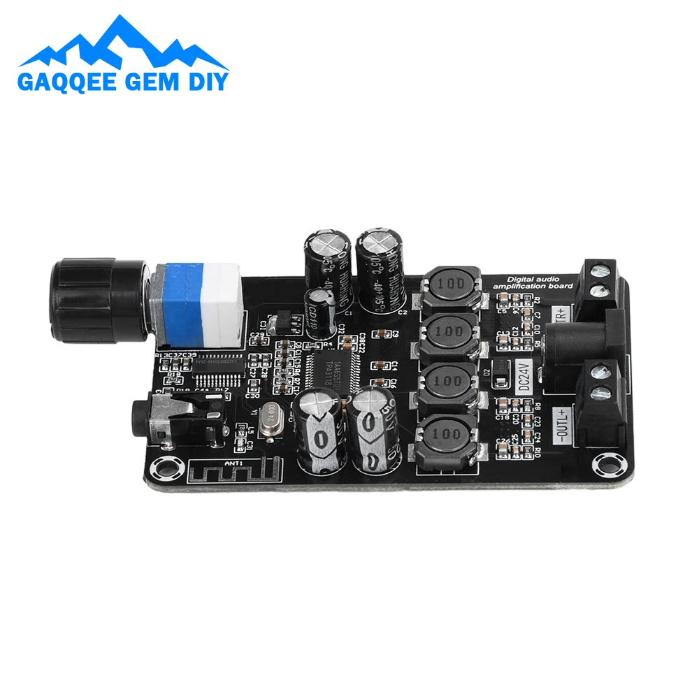 DC 12V~24V Class D Amplifier 50W*2 HiFi Stereo Wireless Bluetooth Audio Amplifier Volume Adjustable with Protection Function