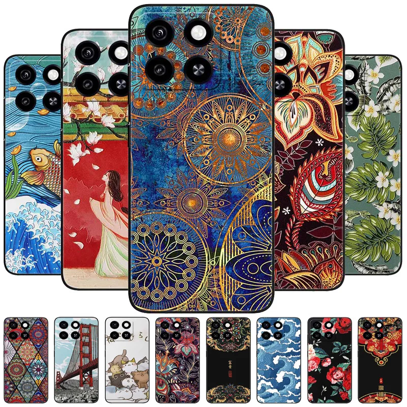 Para ZTE Blade V70 / Nubia V70 / Axon 70 funda de silicona suave TPU fundas de teléfono negras para ZTE NubiaV70 / BladeV70 V 70 cubierta en relieve 3D