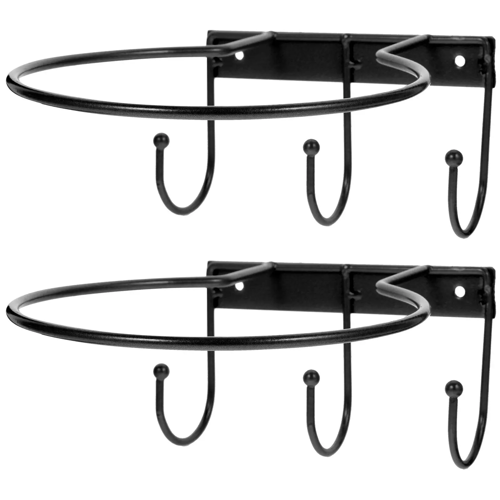 

2pcs Wall Mounted Basketball Rack Football Holder Black Iron Multi-purpose Balls Storage Display Shelf Home Organization Fitness