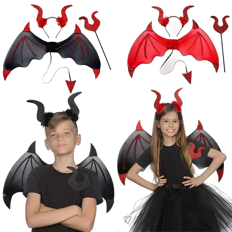 

Halloween Costume Photography Props Cosplay Party Makeup Costume Devil Wings Demon Wings Halloween Holiday Decor Child Shooting