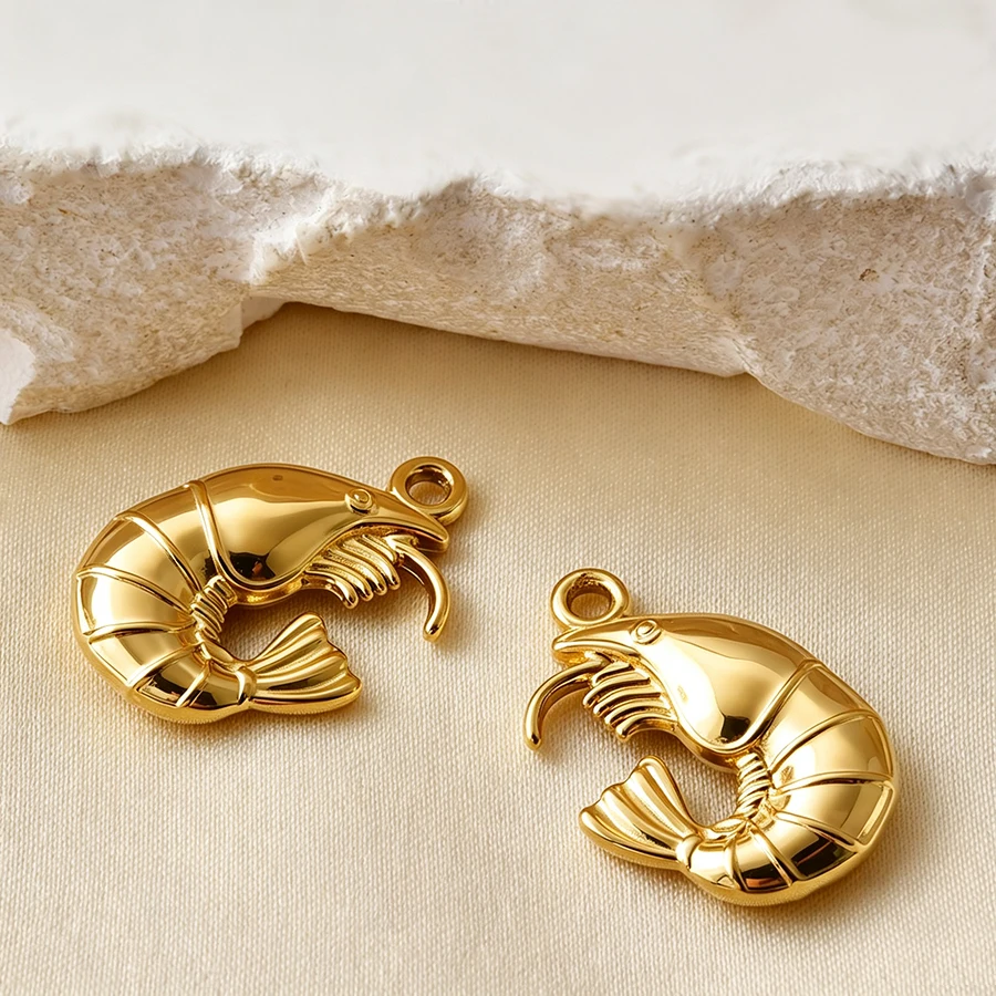 5 Stück goldfarbene Edelstahl-Anhänger in Form von niedlichen Hunden, Fischen und Enten, PVD-beschichtet, für Schmuckherstellung, Tieranhänger, DIY-Halskette, Schlüsselanhänger – Detail 4