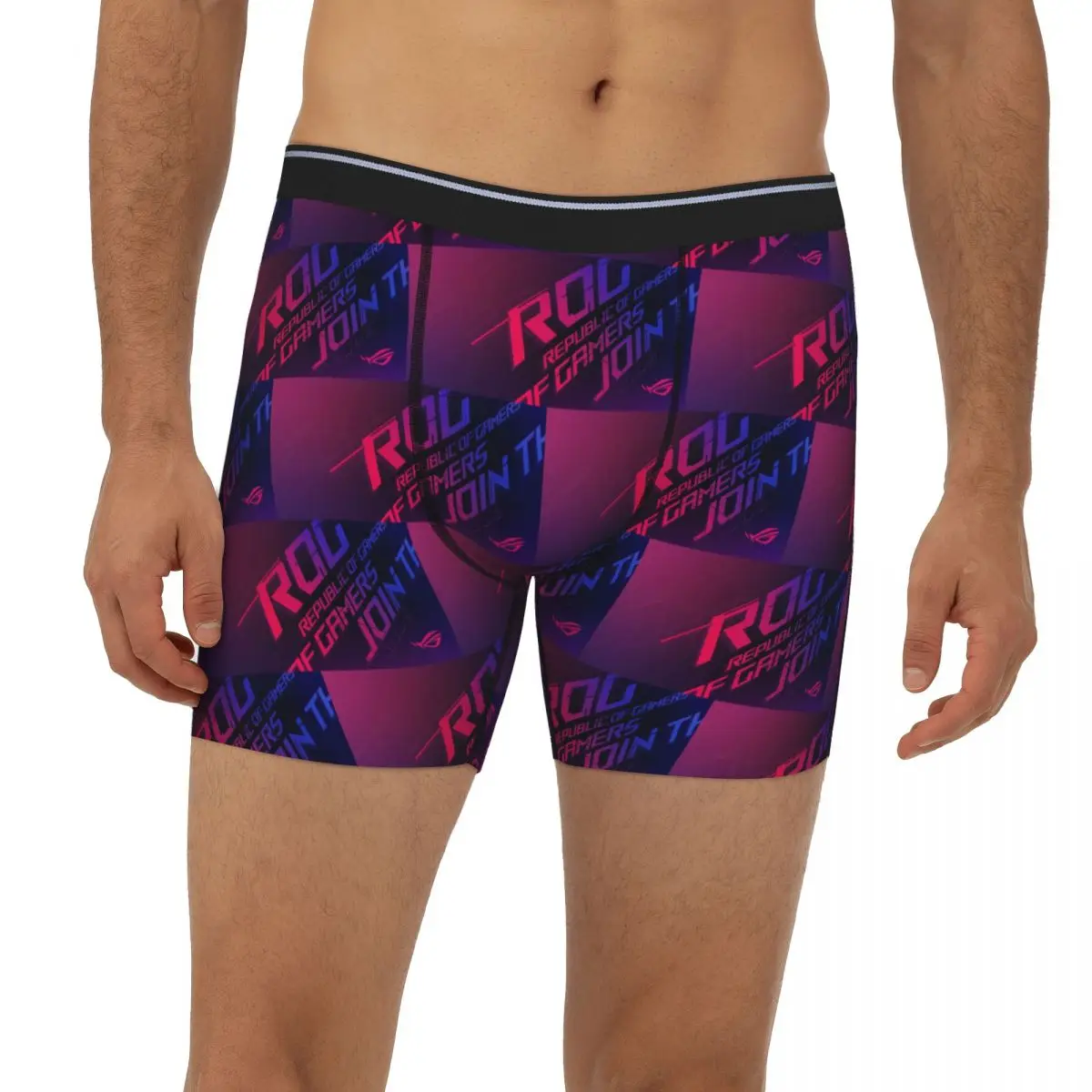 

Join The Republic Of Gamers ROG Asus Long Boxer Underpants Short Male Panties Soft Underwear for Homme Man Boyfriend Gift