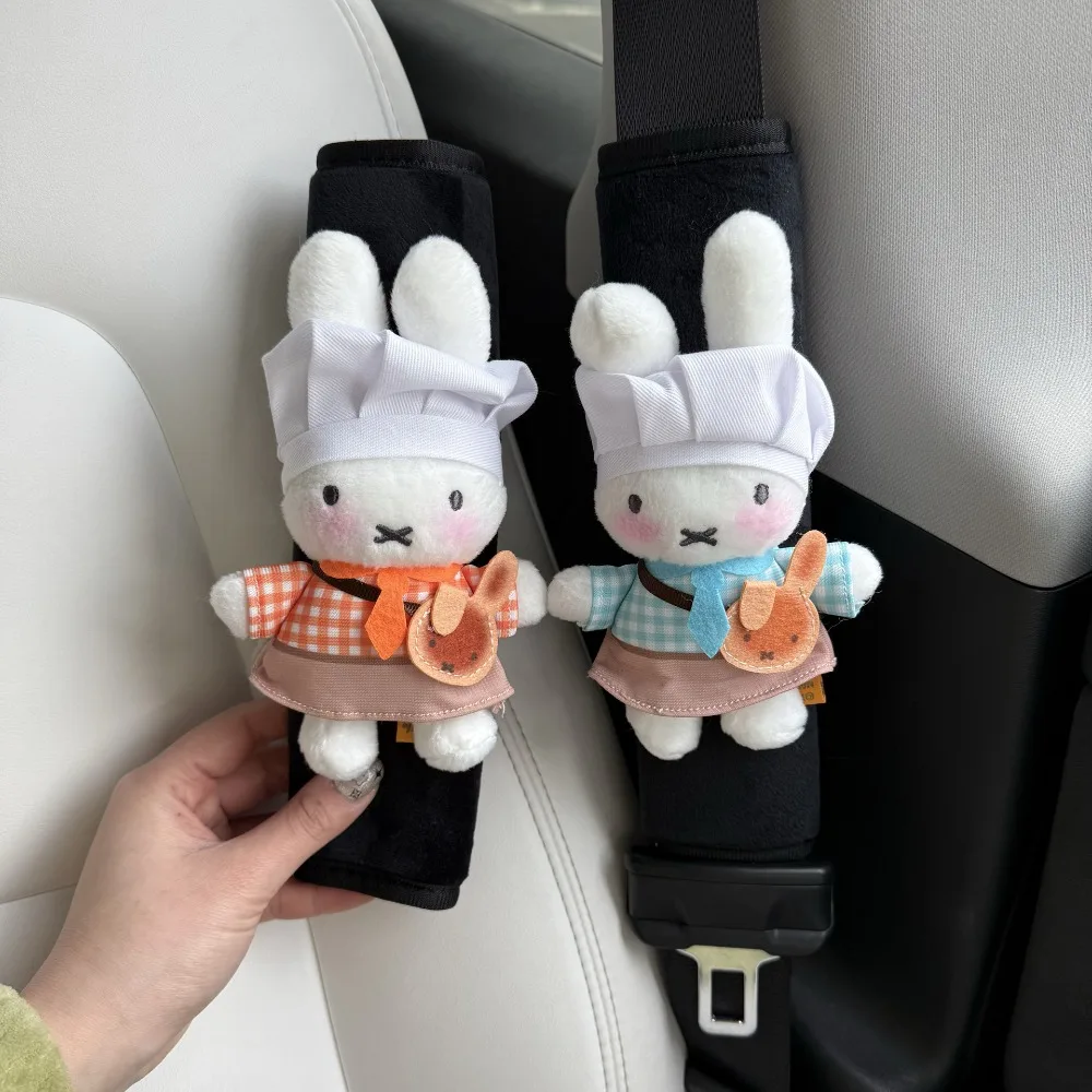 

Cute Miffy Seat Belt Shoulder Cover, Comfortable, Breathable, Anti-Strangle Protection, Shoulder and Neck Car Accessories