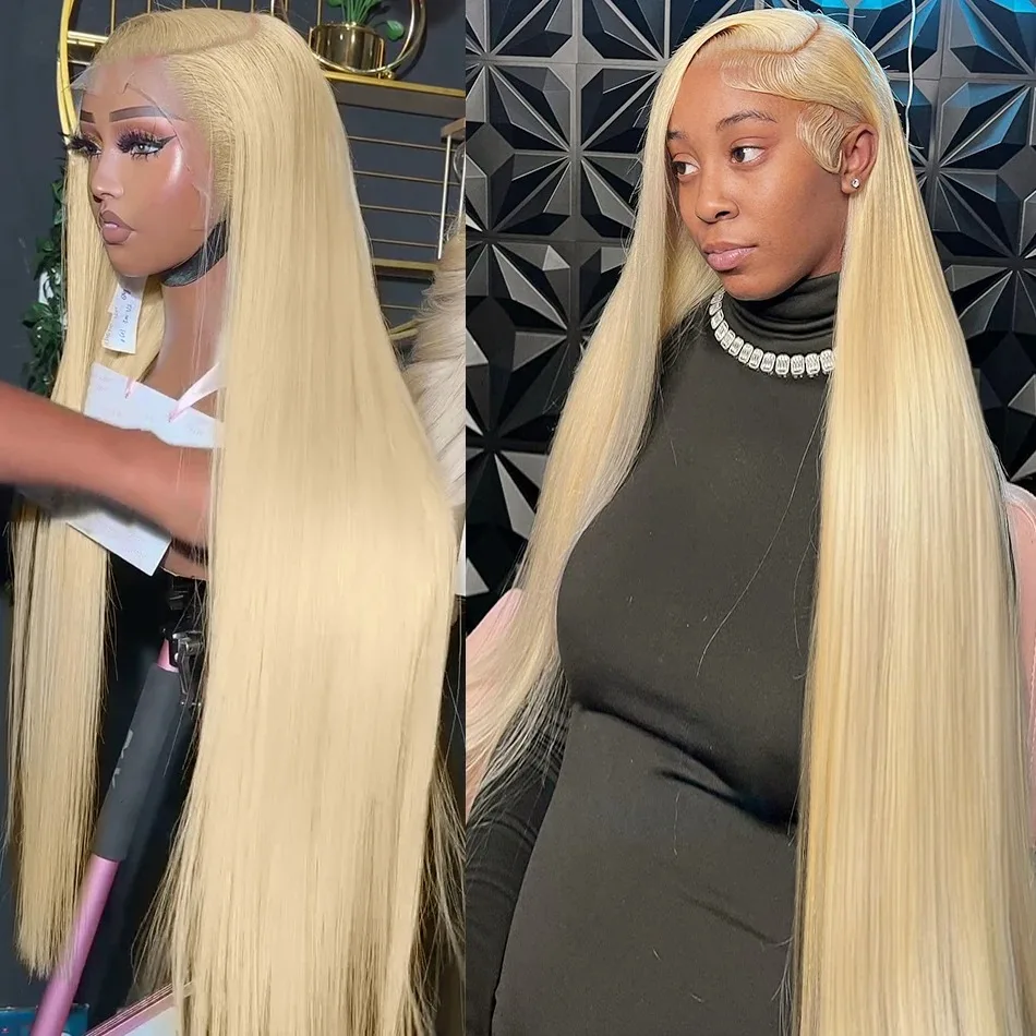 

30 40 Inch 13x6 lace Front Wigs 13x4 HD Transparent 200 Density Straight 613 Honey Blonde Lace Frontal Human Hair Wig Brazilian