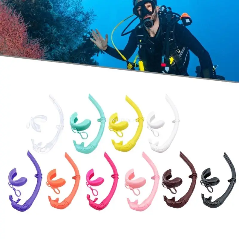 Flexible Rolls Up Silicone Snorkel Swimming Swim Snorkel with Hanging Buckles