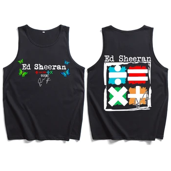 Ed Sheeran 수학 2024 투어 탱크 탑, 남녀공용 조끼, 여름 캐주얼 민소매 티셔츠, 팬 선물