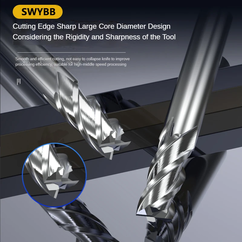 HSS frézování řezačka plochý konec mlýn 4T 2 4 flétna CNC nářadí 1mm~32mm plechovka křídový vysoký rychlost ocel aluminium kov řezací