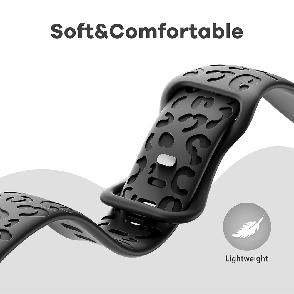 삼성 갤럭시 워치 7/6/5/4/FE 40mm 44mm/갤럭시 워치 6 클래식 43mm 47mm/5 Pro 45mm/4 클래식 42mm 46mm, 20mm 여성용 시계 스트랩용 레오파드 무늬 밴드