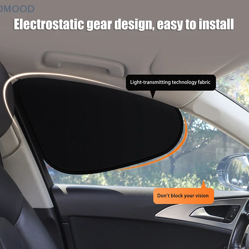 Baby-Safe Car Side Window Sunshade: Ultra-light 4-Layer Electrostatic Curtains Block 99.9% UV