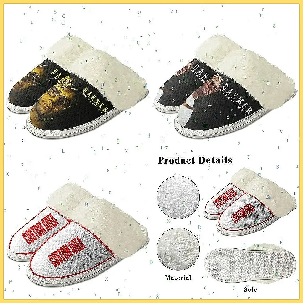 

Jeffrey Dahmer Plush Slippers for Men & Women, Customized DIY Home Slippers, Warm Cozy Cotton Bedroom Shoes