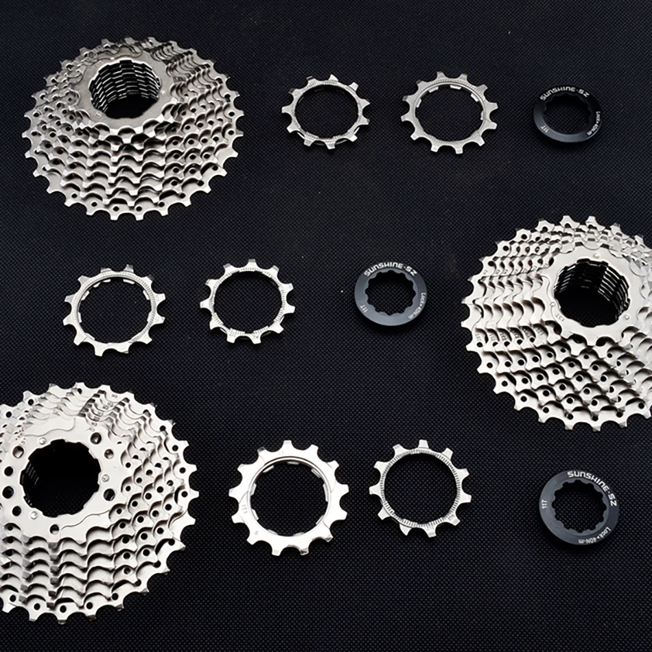 SUNSHINE Road Bike Cassette Bicycle Freewheel 8 9 10 11 12Speed 11-25T/28T/32T/36 K7 Sprocket 8v 9v 10v 11v 12v For SHIMANO/SPAM