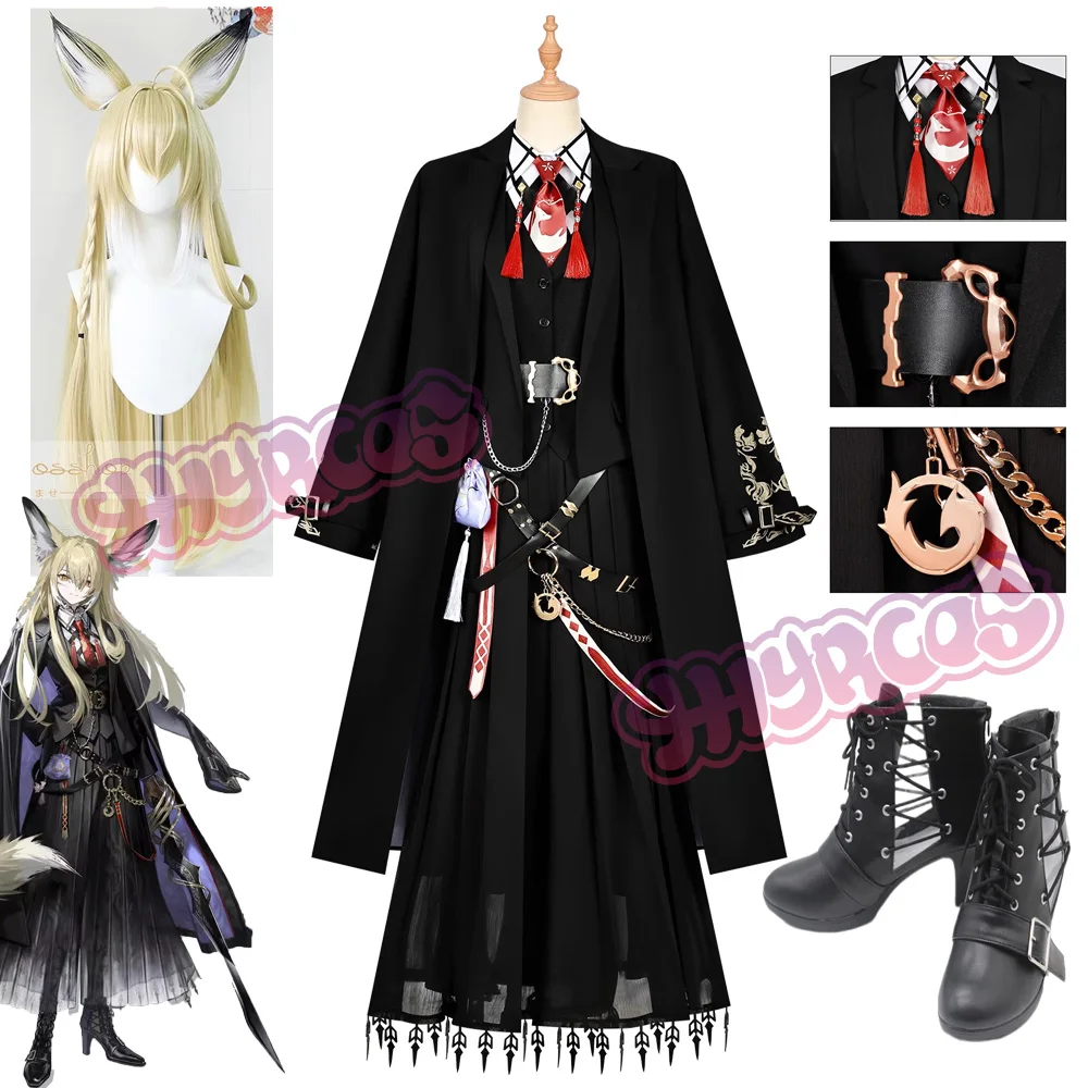 Game Arknights Vulpisfoglia Cosplay Cosplay Costume Vulpisfoglia Cos Wig Ear Tail For Hallowen Lappland Play Role Outfit Props