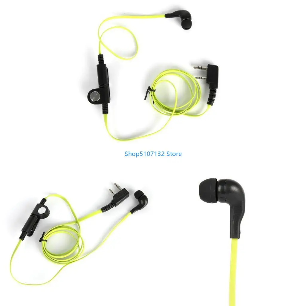 

87HD for BF888s UV5R UV82 K Plug Two Way Radio Replacement Part Earbud Walkie Talkie Green Headphone