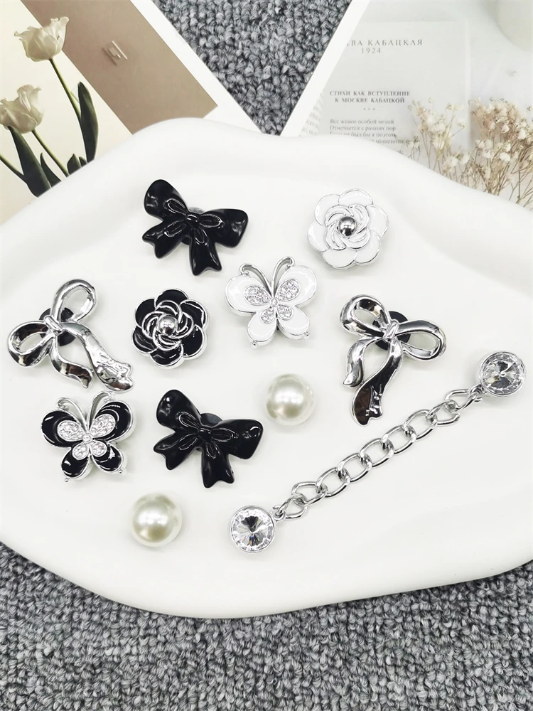 11PCS ABS Schuh Charm Schnallen DIY Phantasie Clogs Teile Zubehör Bogen Dekorationen Fit Frauen Strand Tasche Sandalen Halloween Party geschenke – Detail 9