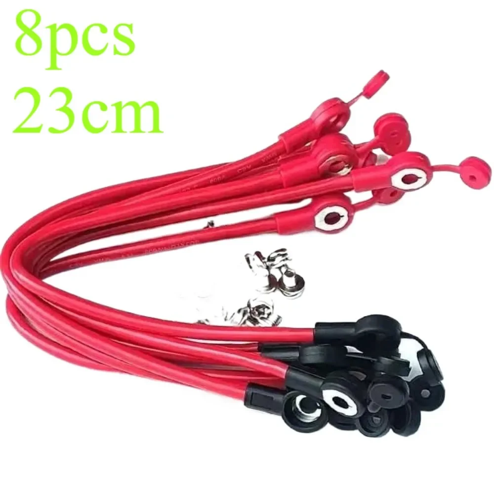 8pcs for 23cm 4-square-meter Electric Vehicle Battery Cable Series Line Thickened Pure Copper Battery Cable 48V60V72V96V120V