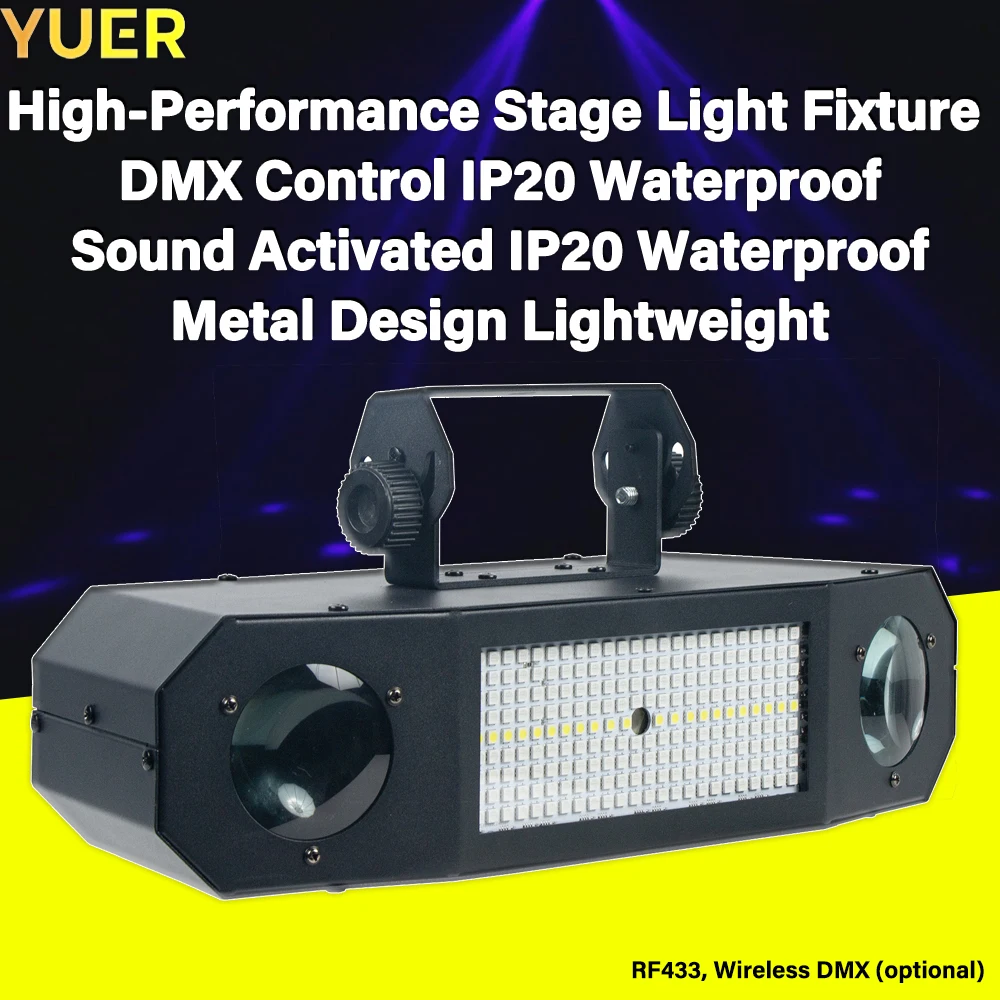 

YUER 150W LED Stage Light DMX Control RGB/White/Laser 3° Beam Sound/Auto/RF433 IP20 Metal Perfect for Stage & Event Lighting