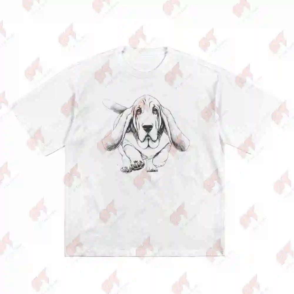 Basset Hound Running Dog Owner Lover Short Sleeve Tee 100% Cotton T-Shirt
