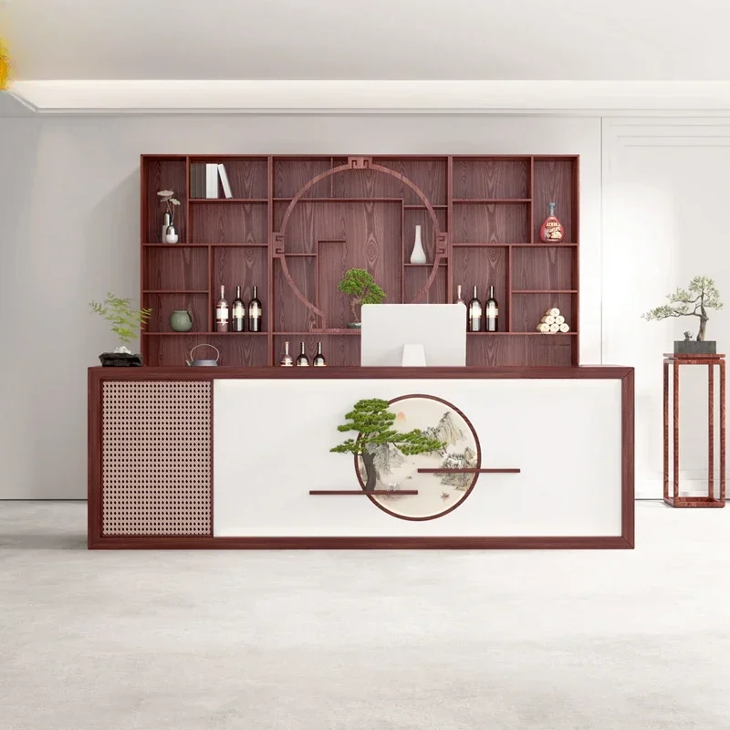 Business Luxury Reception Desks Storage Economic Computer Reception Counter Workbench Banco Cassa Negozio Office Furniture