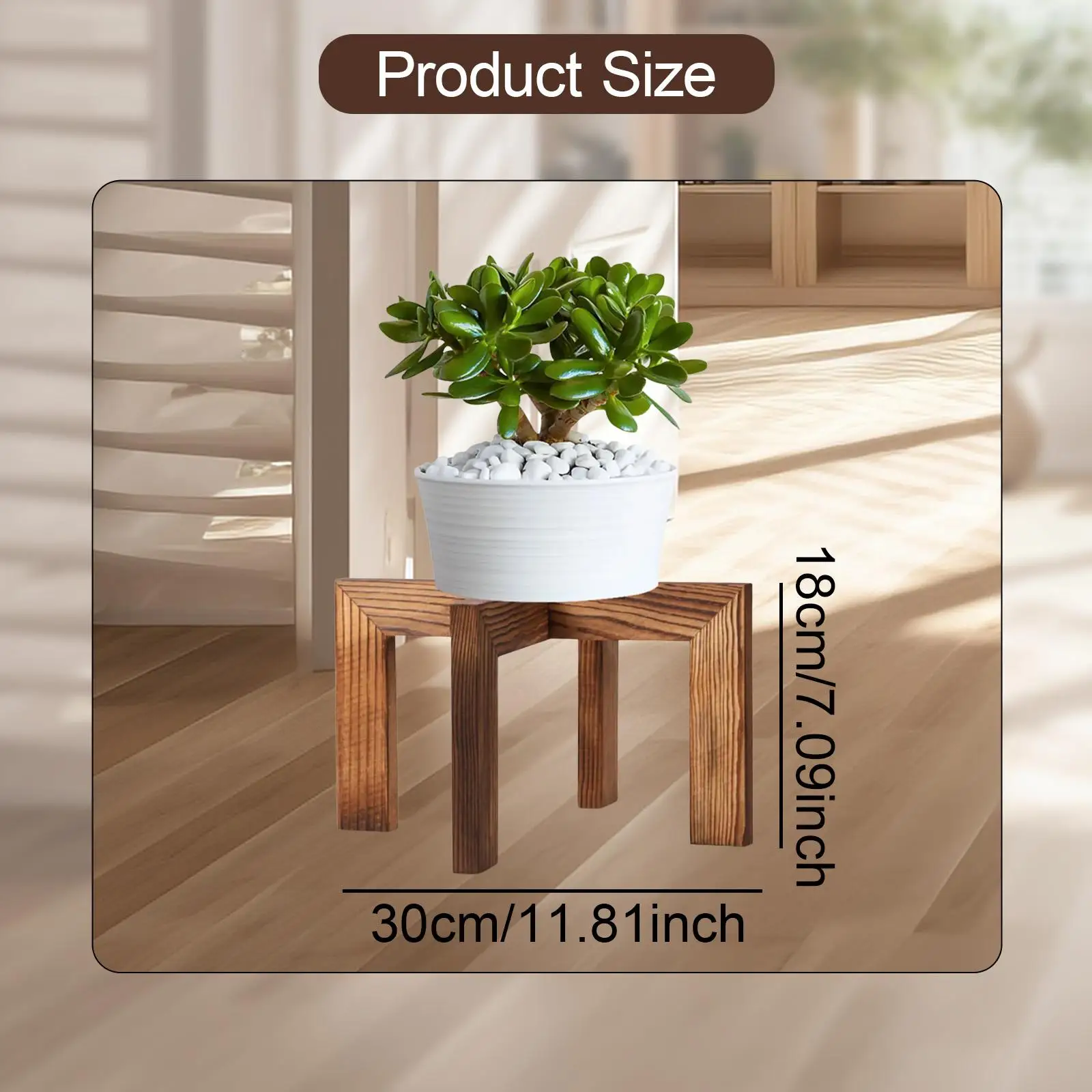 Wooden Plant Stand Storage Rack Bonsai Rack Multipurpose Simple Flower Pot Holder Plant Display Shelf for Balcony, Office