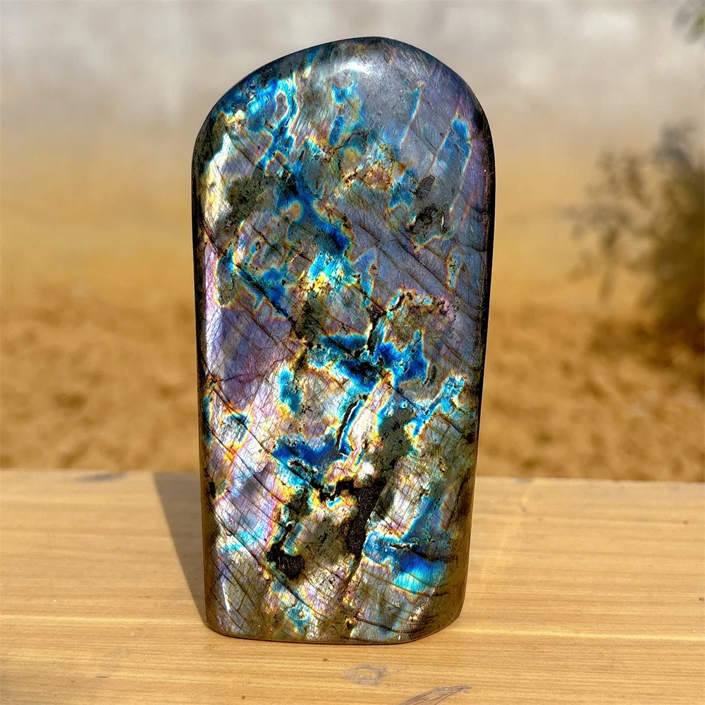Rainbow Labradorite Free Form Natural Crystal Lucky Quartz Stone Garden Reiki Gifts Healing Energy Love Home Decoritem Room