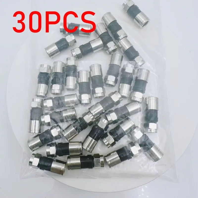 

Компрессионный разъем типа 75-5 F для усилителя сигнала CATV RG6 RG59, черный коаксиальный кабель, разъем для телевизора типа F, 30 шт.