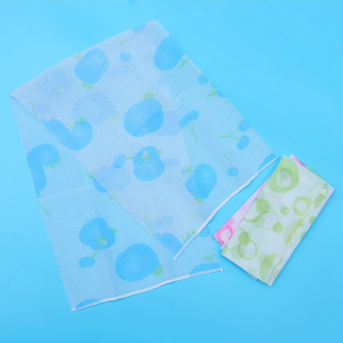 

3 шт., банное полотенце из люфы, длинная полоска, нейлоновый скруббер для спины для отшелушивания мытья тела, инструмент для чистки душа, двухсторонний, глубокая очистка