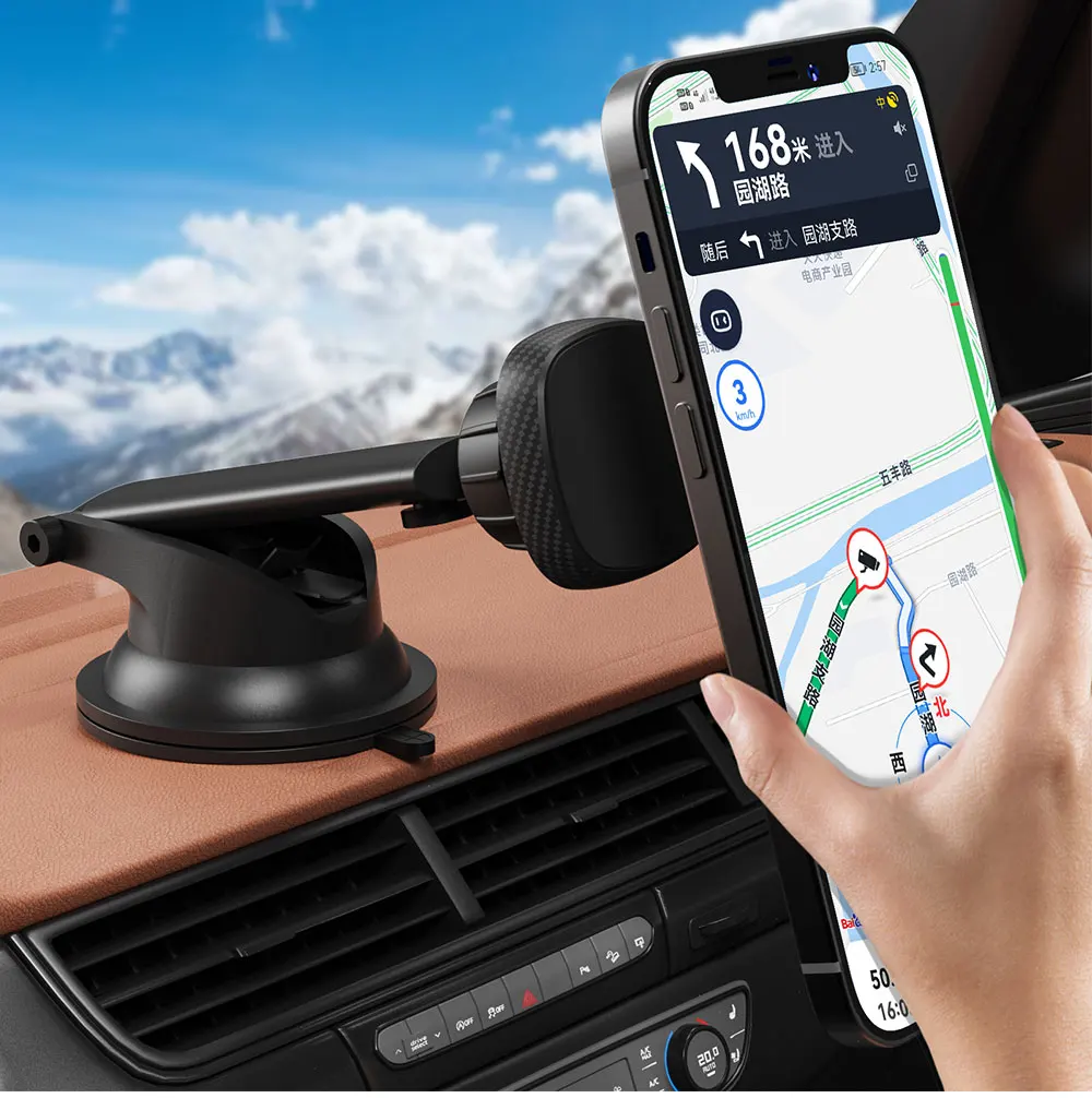 Magnetic Car Phone Holder for Dashboard & Windscreen 6 Strong Magnets Suction Cup Phone Car Mount for iPhone 14 Samsung Huawei