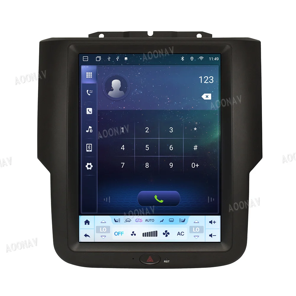 Autoradio Android pour Dodge RAM 128 1500 2500-2014, 2018 Go, Stéréo, Écran Vertical, Navigation GPS, Lecteur de Limitation, Unité Carplay